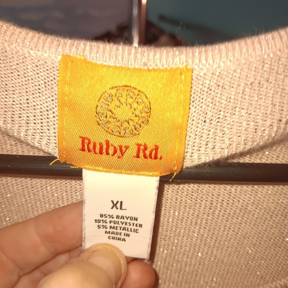 Ruby Rd. Light Pink Embellished Women's Top - Picture 3 of 5
